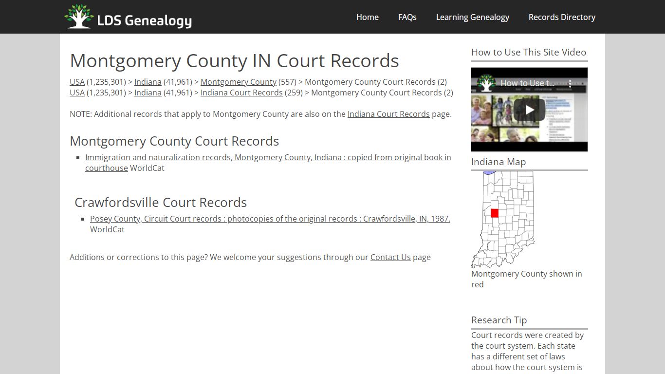 Montgomery County IN Court Records