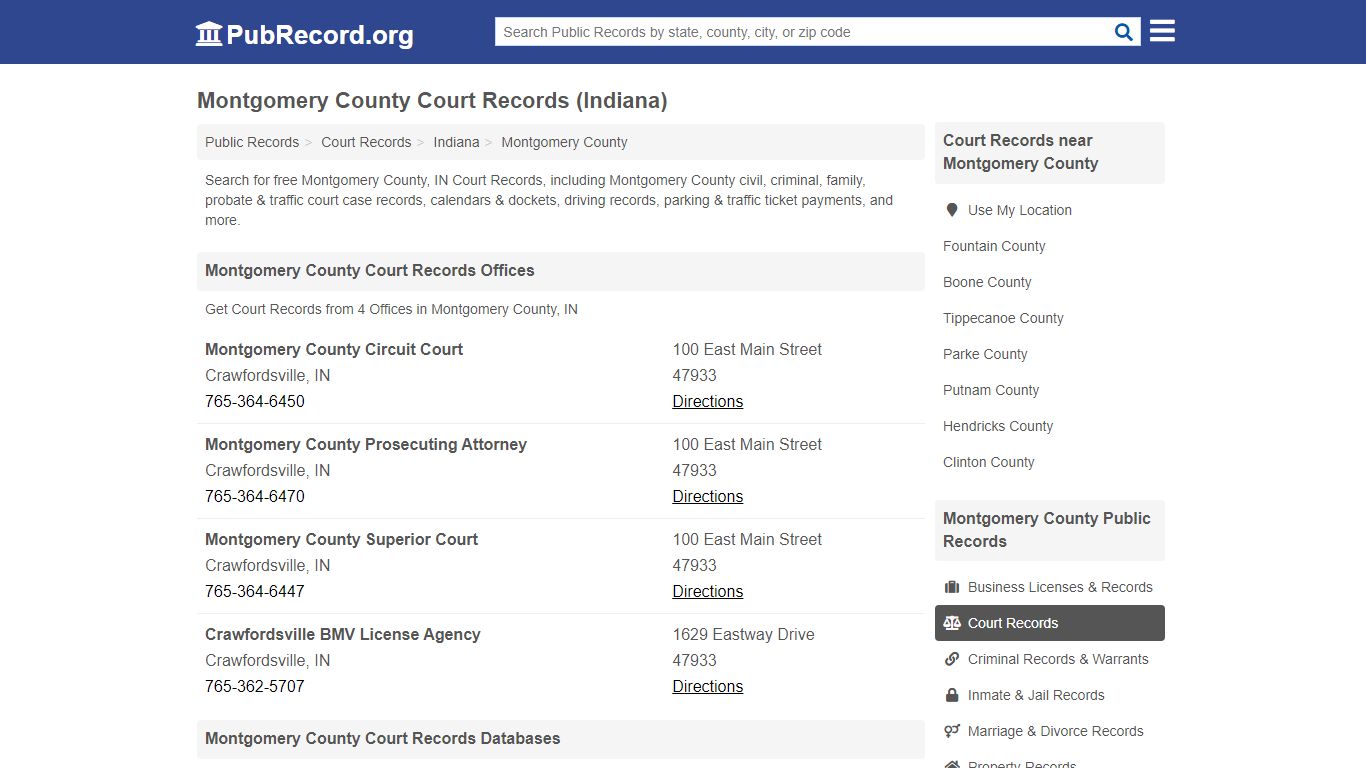 Free Montgomery County Court Records (Indiana Court Records)