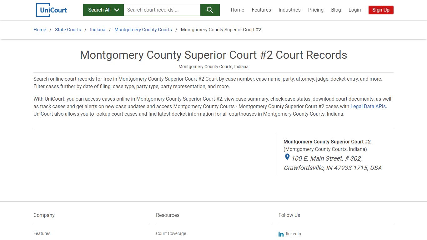 Montgomery County Superior Court #2 Court Records ...