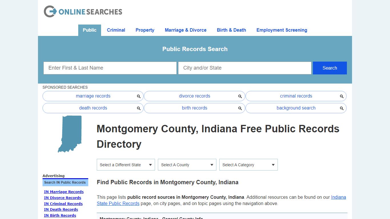 Montgomery County, Indiana Public Records Directory